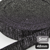 5 Meters Waistband Elastic Lurex Black 48mm - ACCESSOIRES LEDUC BV